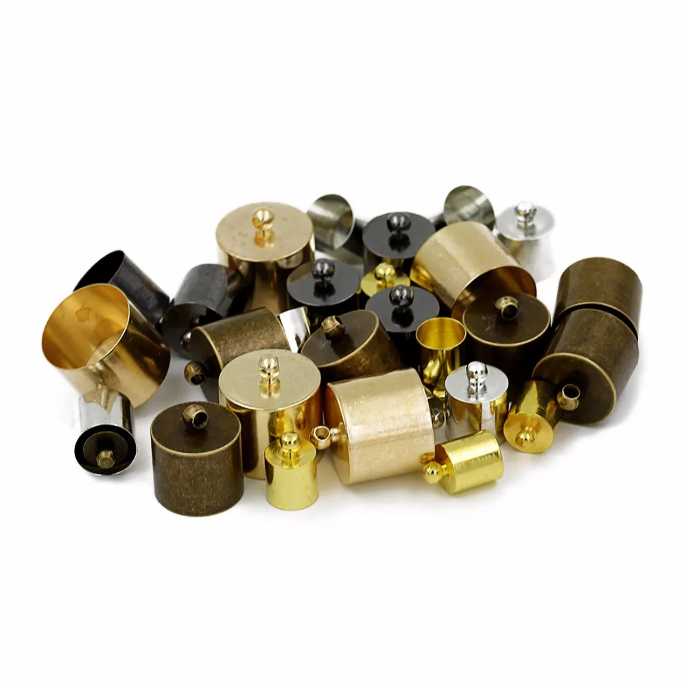 100 шт./лот Золотые/античные бронзовые цветные концевые колпачки ожерелье браслет