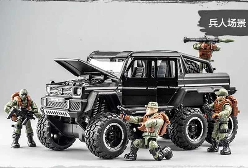 19 см 1/32 металлическое ведро бронированный автомобиль сплав классический AMG G63 6X6 пикап Внедорожник сильнейший автомобиль игрушки оттягивающаяся назад Модель литья под давлением