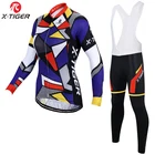 Женский зимний теплый флисовый комплект одежды X-Tiger для езды на велосипеде, одежда для езды на велосипеде, одежда для езды на велосипеде