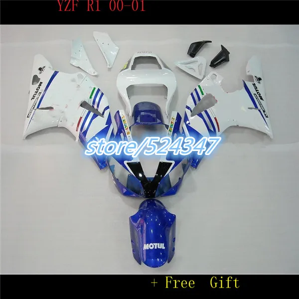 

HHCustom синий белый обтекатель комплект для YZFR1 00 01 YZF R1 2000 2001 YZF1000 yzfr1 Обтекатели набор аксессуары и запчасти для мотоциклов-эй