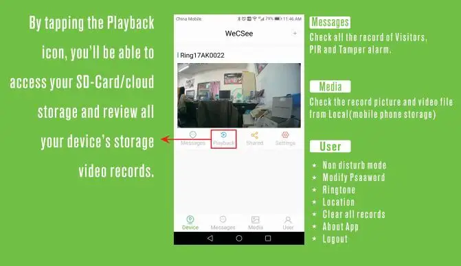 Wi Fi Smart глазок видео дверные звонки мобильного телефона беспроводной домофон 720P HD Безопасности 166 градусов камера обнаружения движения