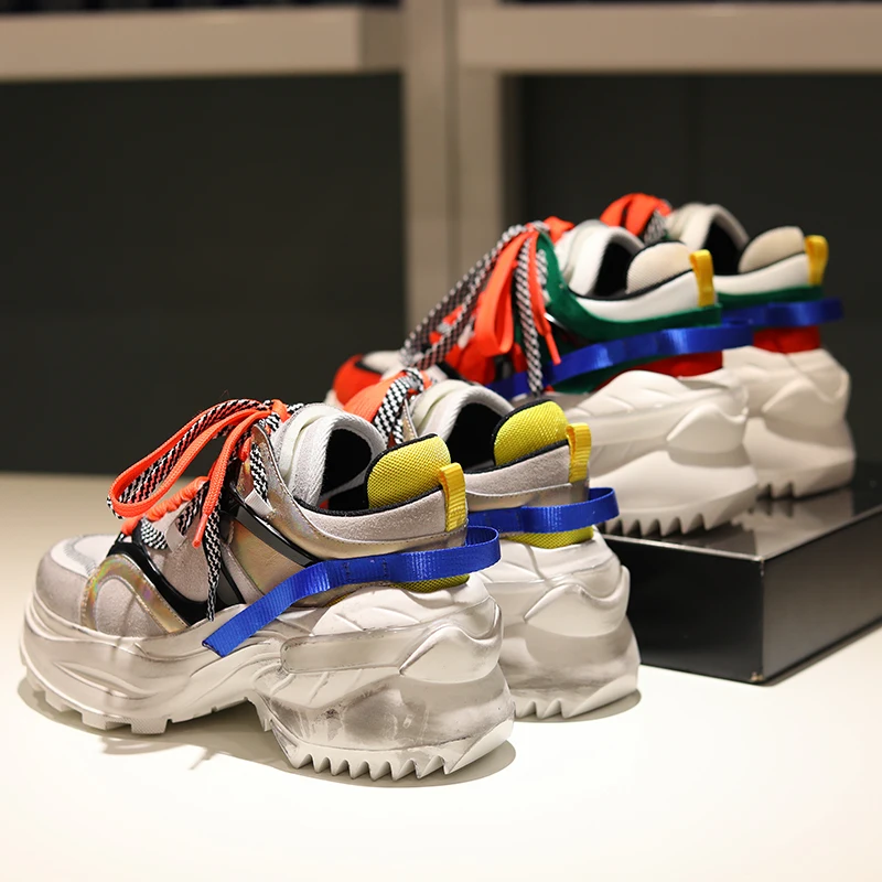 2019 винтажные туфли из грязной кожи повседневные кроссовки на платформе и высоком