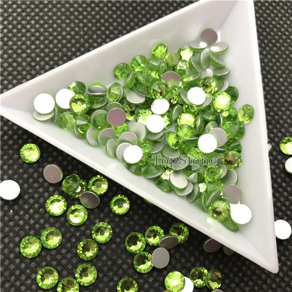 peridot TopStone Mult Размеры цвета кристалл не горячей фиксации Стразы супер яркие стеклянные стразы для 3D дизайна ногтей Самоцветы Сделай Сам платье одежда - Цвет: peridot