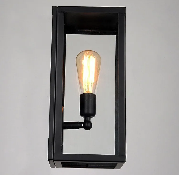 Настенное бра с прозрачной крышкой Уличный настенный светильник в металлической