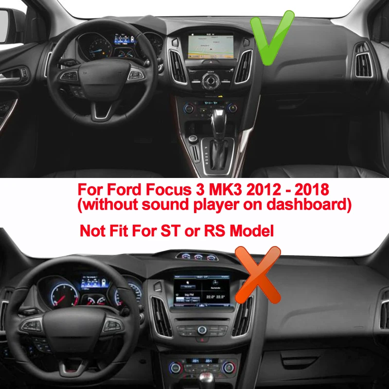 Силиконовый нескользящий чехол TAIJS для приборной панели автомобиля Ford Focus 3 MK3 2012