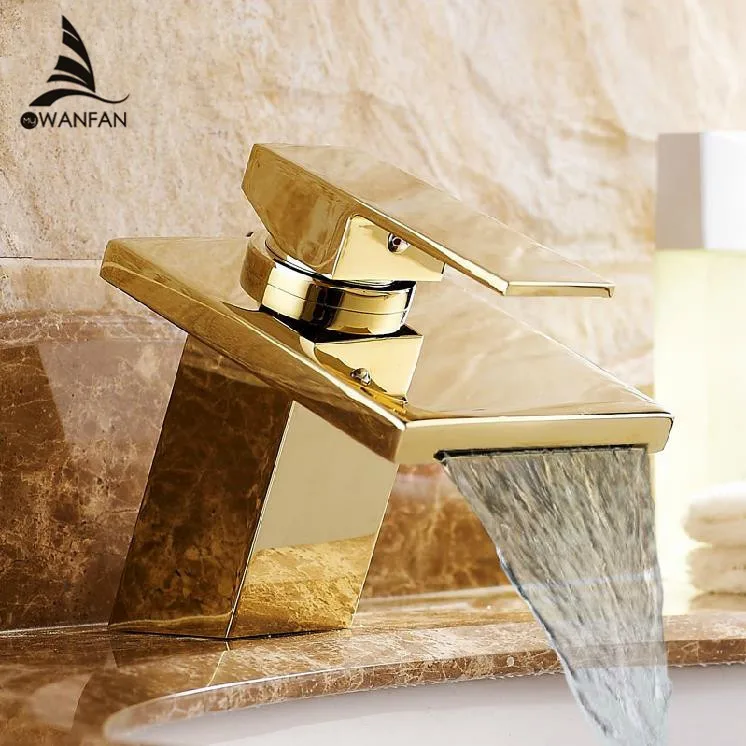 Смесители для раковины латунный Золотой водопад смеситель в ванную комнату