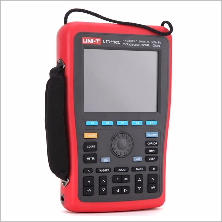 Высокое качество Профессиональный UNI-T 2 Каналы UTD1102C 100 МГц 500 мс/с UTD1202C 200 МГц 1GS/s Портативный цифровой запоминающий осциллограф