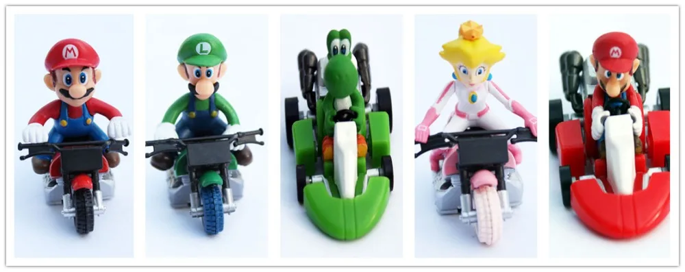 10x Super Mario Kart отступить racers автомобилей Wii Луиджи Йоши Жаба принцессы Donkey Kong DK