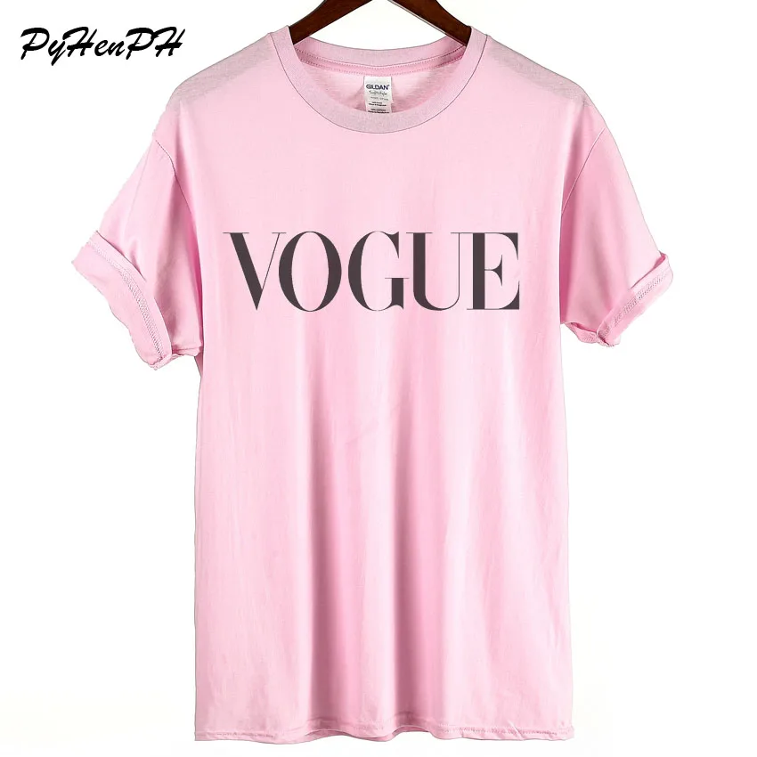 Новая Брендовая женская футболка Vogue с принтом 100% хлопок Повседневная летняя