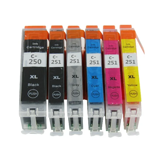 

(6pcs/lot) High quality! compatible Ink Cartridges PGI250 CLI251 for Canons PIXMA MG5420/MG5422/MG5520/MG6320/MG6420