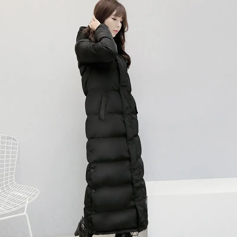 Пуховик женский длинный черный с капюшоном C3756|parka coat women|down parka coatparka |