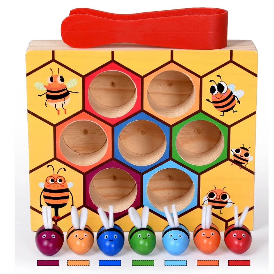 Деревянные игрушки Hive Montessori детские пчелы зажим для сбора памяти обучение