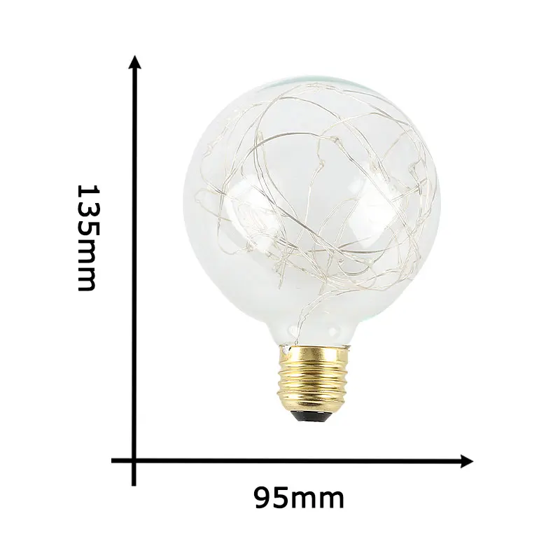 E27 винтажный дизайнерский Сказочный светодиодный светильник 110 В/220 В G95 RGB, светодиодный светильник с нитью накаливания для декора, Рождества, праздника, свадьбы, светильник ing