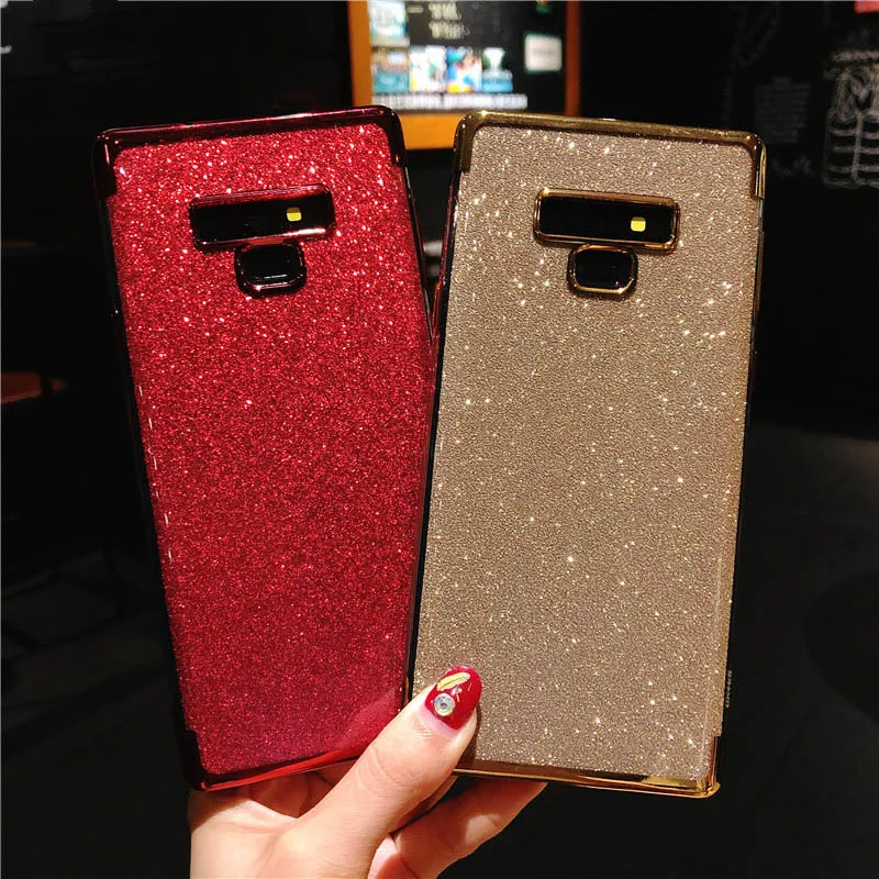 Блестящий чехол для телефона Samsung S20 S10 S9 S8 Plus S7 мягкий силиконовый из ТПУ Note 8 9 10 A5 A6