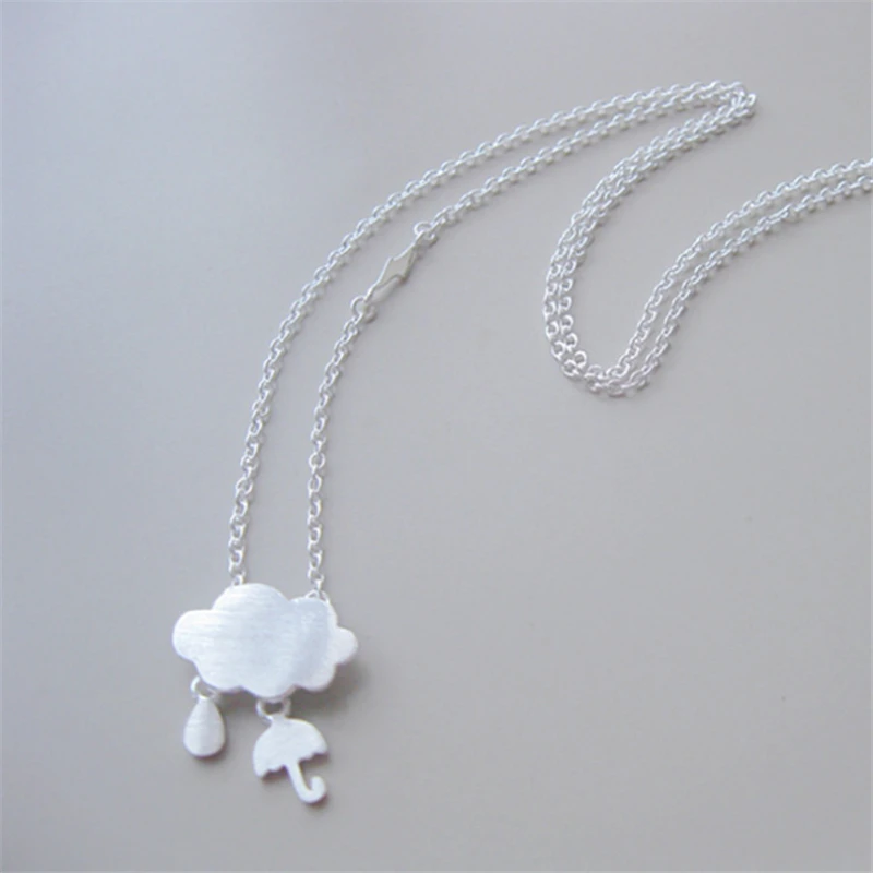 Ожерелье из стерлингового серебра 925 пробы цепочка дамский зонтик ювелирные