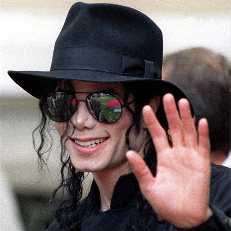 Fedora Black Wool Retro Hat of Michael Jackson for MJ fans with Name Formal Gentry