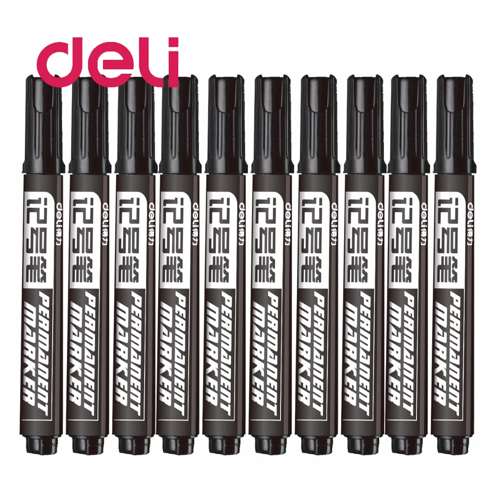 Deli 10 шт. микс маркер-хайлайтер принадлежности для письма масло для головы пластиковые фломастеры школы и офиса Канцтовары DIY CD Escolar ручка 6881