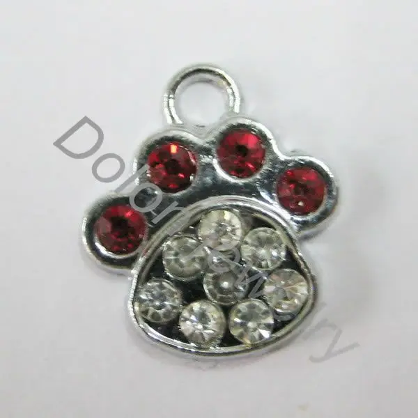 4 шт. смешанные цвета никель Размер собака или кошка лапа печать амулеты животное