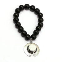 anime one piece ace hat bracelets natural black onyx beads bracelet cool bangle jewelry