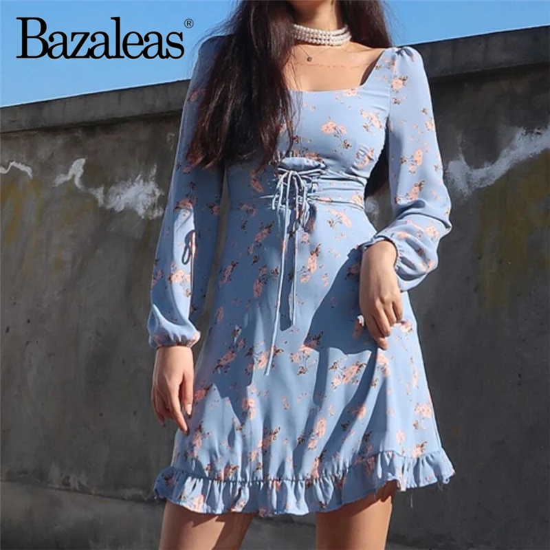 Женское платье с открытой спиной Модные Повседневные платья широкими рукавами
