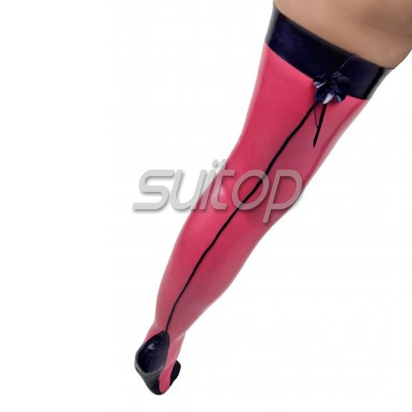 sexy latex Women's Clothing latex long sexy stocking with lacework
