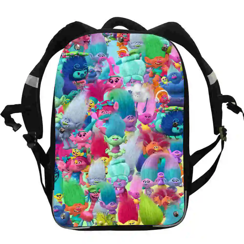 Рюкзак Trolls Poppy, рок-ролл, животное, аниме, для женщин, мужчин, мальчиков, девочек, подростков, школьные сумки, Mochila, коробка для обеда, пенал - Цвет: L