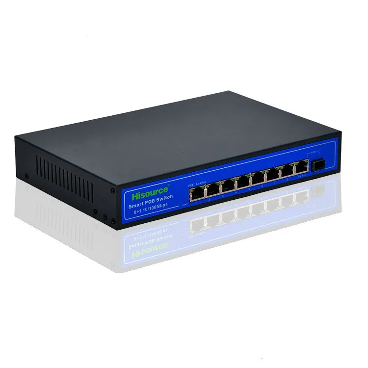 Коммутатор POE с 8 портами и встроенным оптическим портом SFP сетевой коммутатор