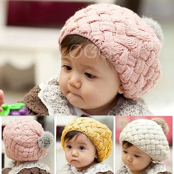 Шапка берет Осень зима 2019 очень теплая Мягкая шерстяная шапка для малышей 3 цвета