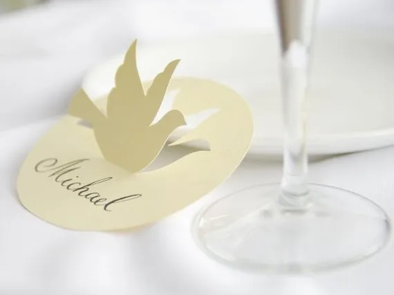 personalized table number Place Cards dove Themed Wedding baptism Summer Open Air Event Original calligraphypc001 | Дом и сад