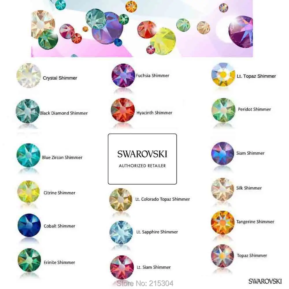 На выбор) элементы Swarovski(ss5-ss20) эффект мерцания(без горячей фиксации) стразы с плоской задней частью