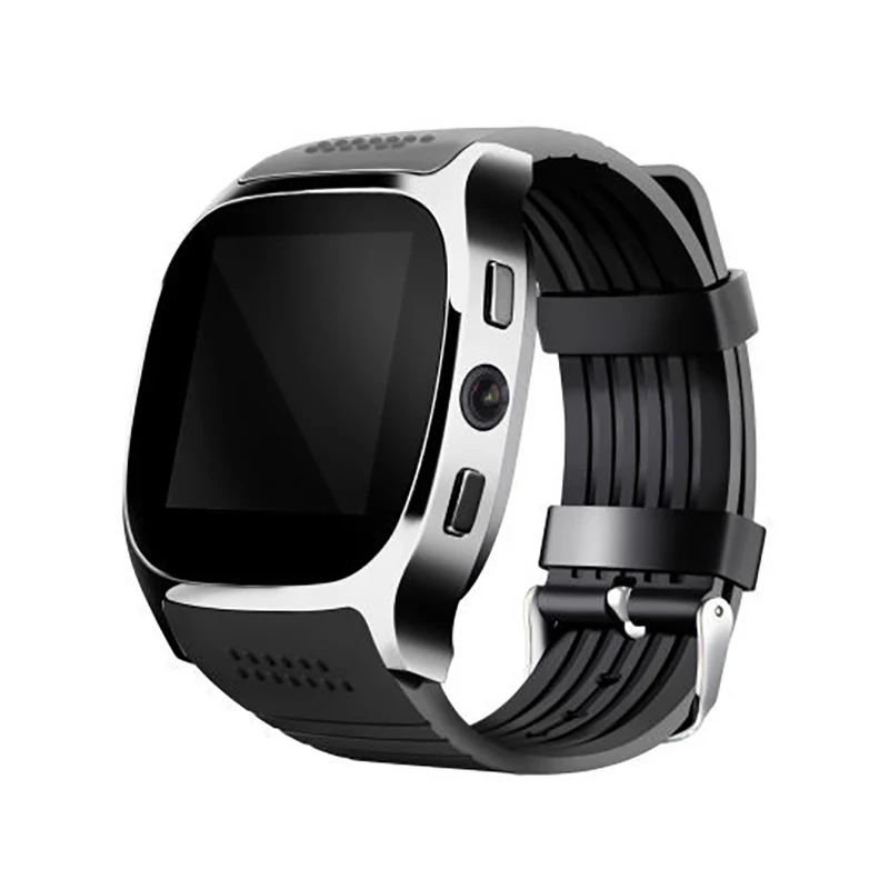 Smartwatch Black Смарт-часы T8, умные часы, bluetooth, поддержка SIM и TF карты, с камерой, синхронизация вызовов, сообщения, для мужчин и женщин, Смарт-часы для Android PK DZ09 - Цвет: Smartwatch Black