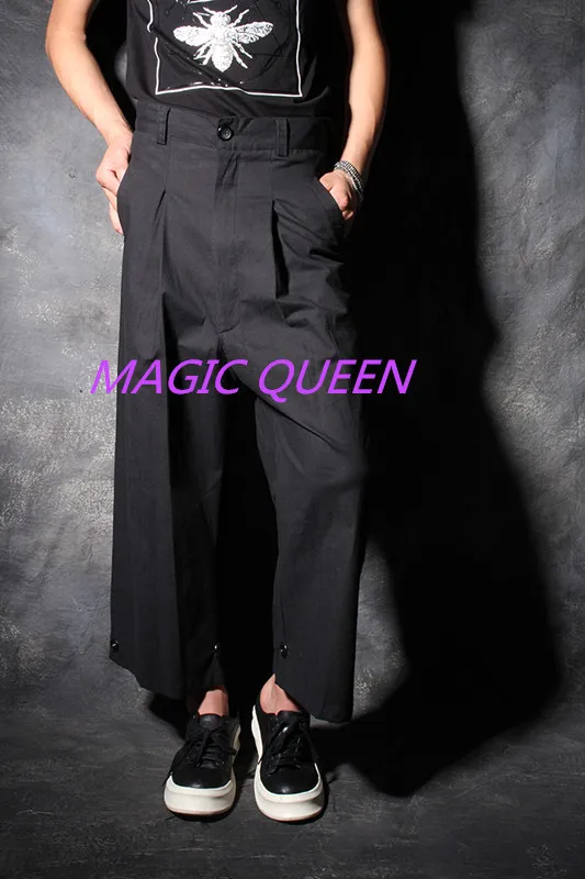 

27-44! Мужские стильные мужские брюки стилиста, брюки-кюлоты 2019 больших размеров, мужские брюки низкого качества, брюки-шаровары.