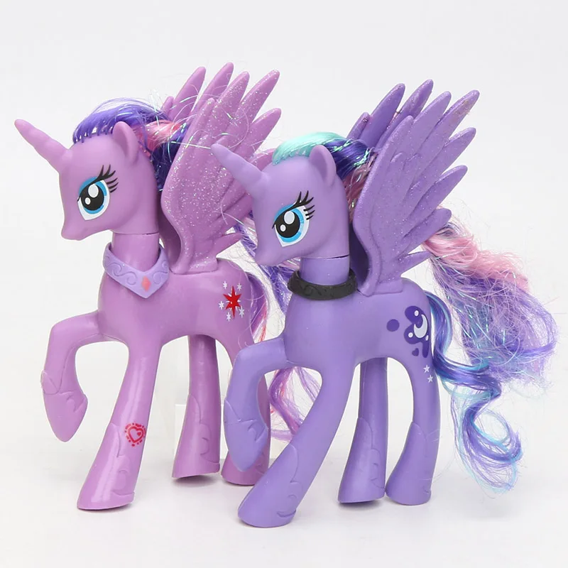 14 см игрушки My Little Pony пони Принцесса Селестия Луна Радуга Дэш ПВХ фигурка Сумеречная Искорка редкость модель куклы