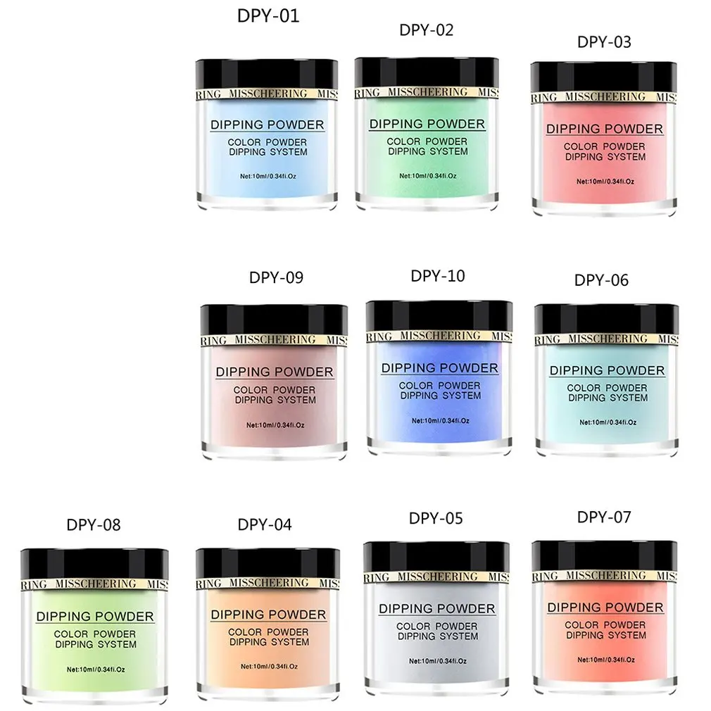 Маникюрный инфузионный порошок для ногтей акриловый разноцветный 40 г светящийся