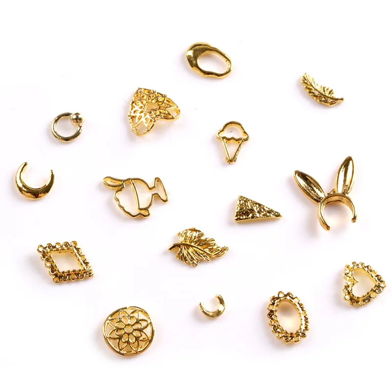 10 шт./лот Золотая Луна снежинки бабочка перо мороженое Русалка ногтей Шарм стикер декор из сплава