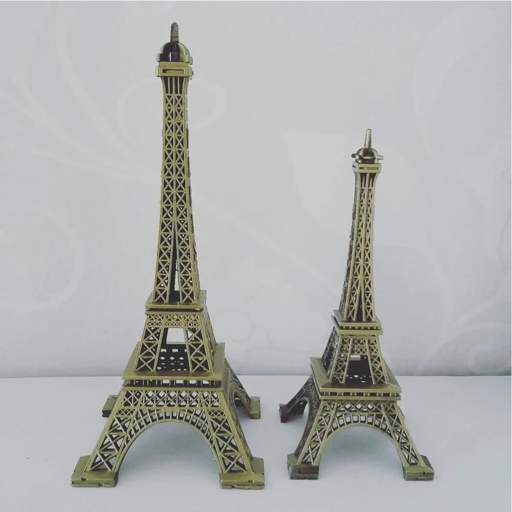 5-13 см Effiel Tower фигурки бронзовая Парижская башня Металлические ремесла Статуэтка домашний декор сувенирная модель детские игрушки#0901