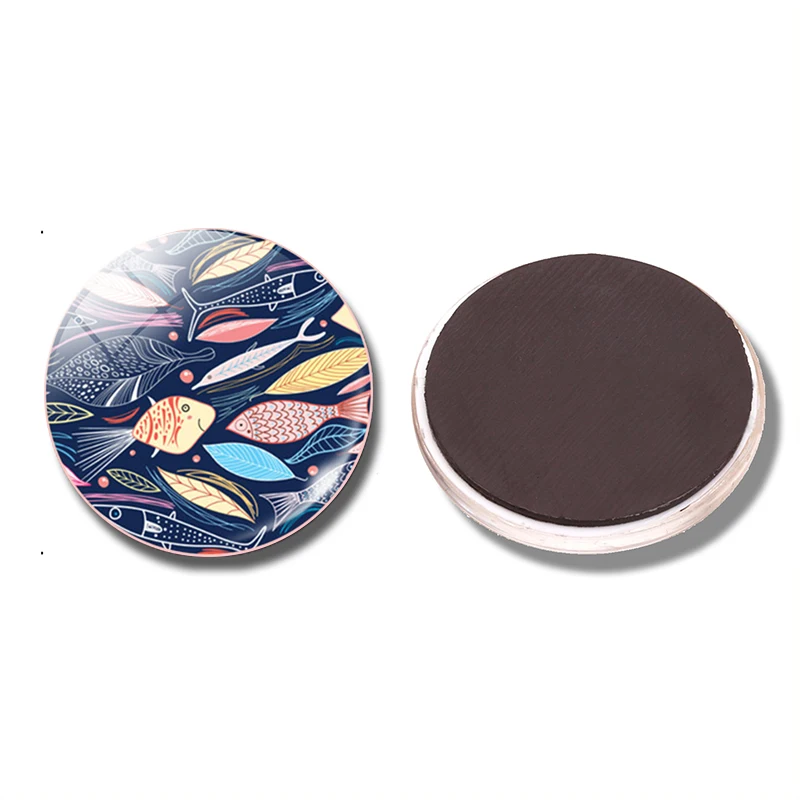 Картина рыбы 30 мм магнит на холодильник подводный мир Золотая рыбка стеклянный