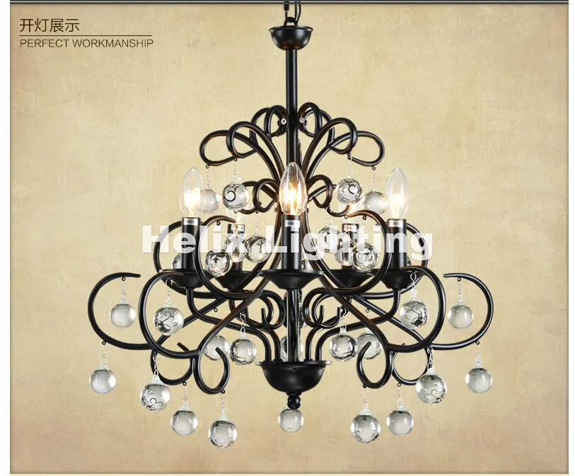 Винтажная металлическая люстра скандинавский черный железный Креатив кофейная