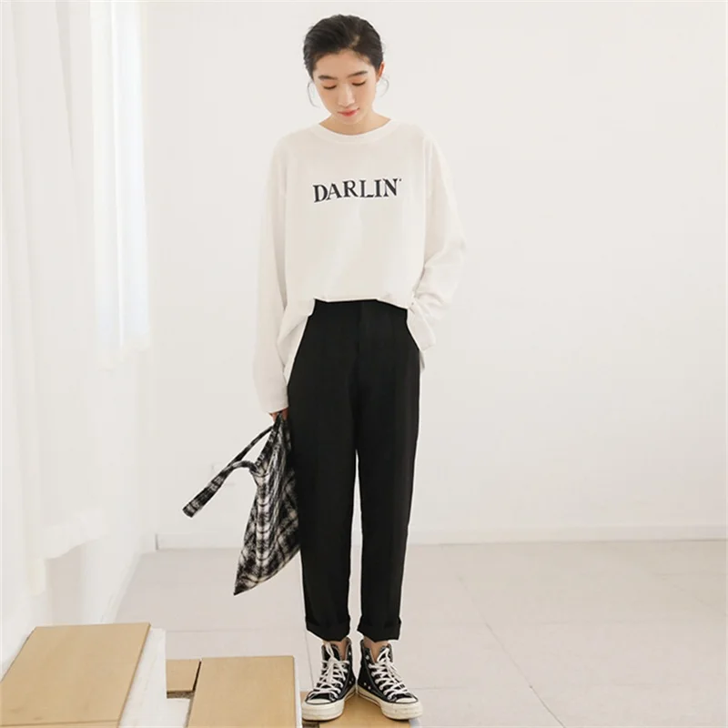 Осень 2018 Г. И Новинка зимы Высокая талия для похудения широкие брюки прямые