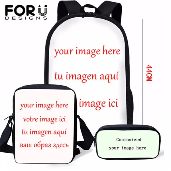 custom CEK FORUDESIGNS Kids 3 шт./компл. Рюкзак Мультфильм Французский бульдог животные принты брезентовые Школьные Рюкзаки рюкзаки для подростков девочек мальчиков студентов - Цвет: custom CEK
