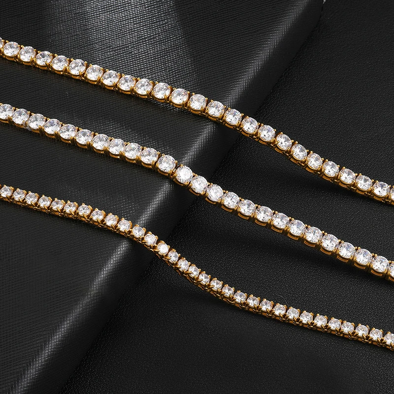 D& Z 1" Iced Out Bling Zircon 1 ряд теннисная цепочка Ожерелье для мужчин очаровательные аксессуары в стиле хип-хоп