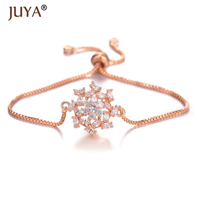 Женский браслет-цепочка с цветами Juya роскошная цепочка австрийскими кристаллами