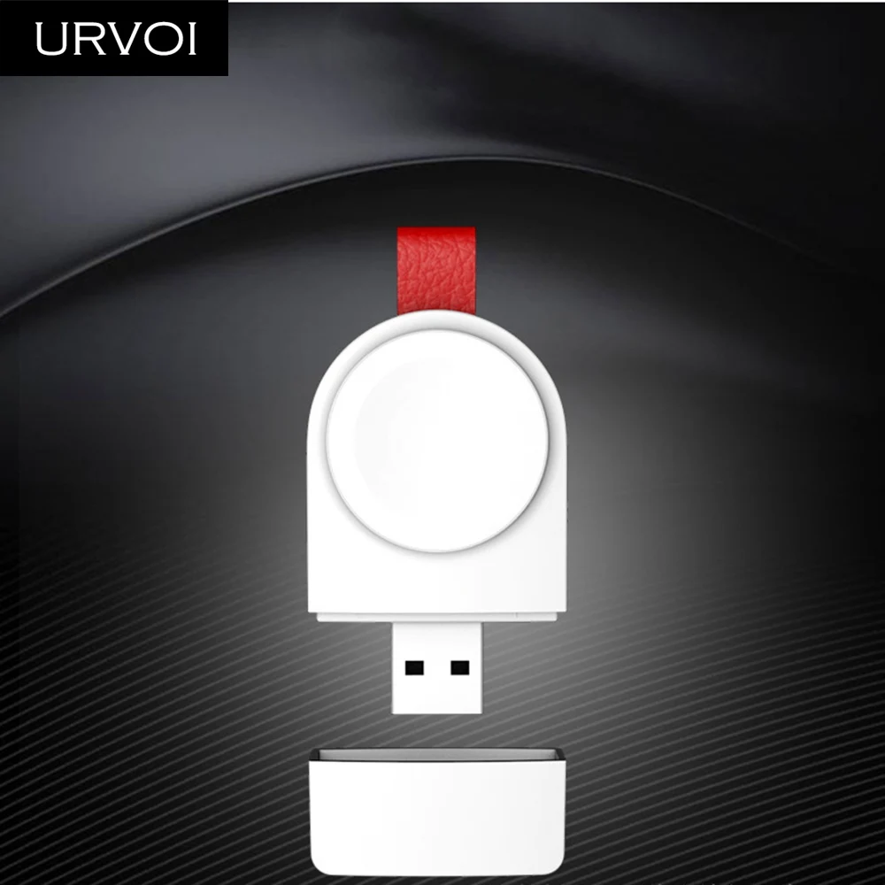 URVOI зарядное устройство для Apple Watch series 4 3 2 1 портативный беспроводной держатель для зарядки удобный Магнитный стенд 2 Вт вход USB разъем