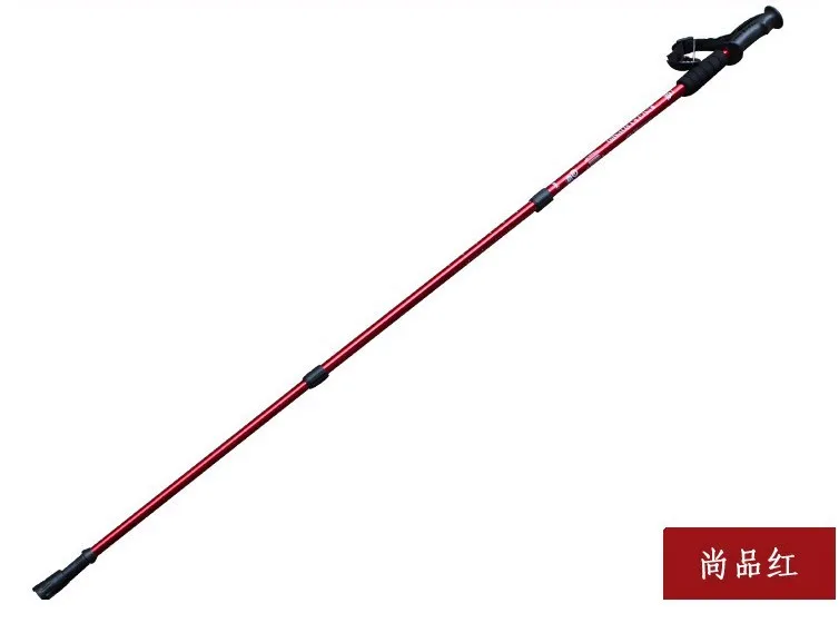 Free shipping hiking crutches anti-shock trekking poles telescopic adjustable aluminum grip climbing Nordic Walking | Спорт и
