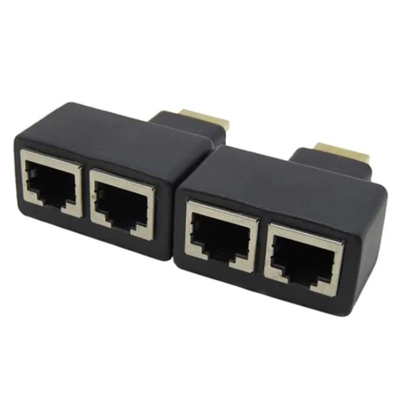 

2 шт. в комплекте, двойной конвертер RJ45 мама Cat5e Cat6 UTP Lan Ethernet 1080P HDMI удлинитель сетевой кабель адаптер
