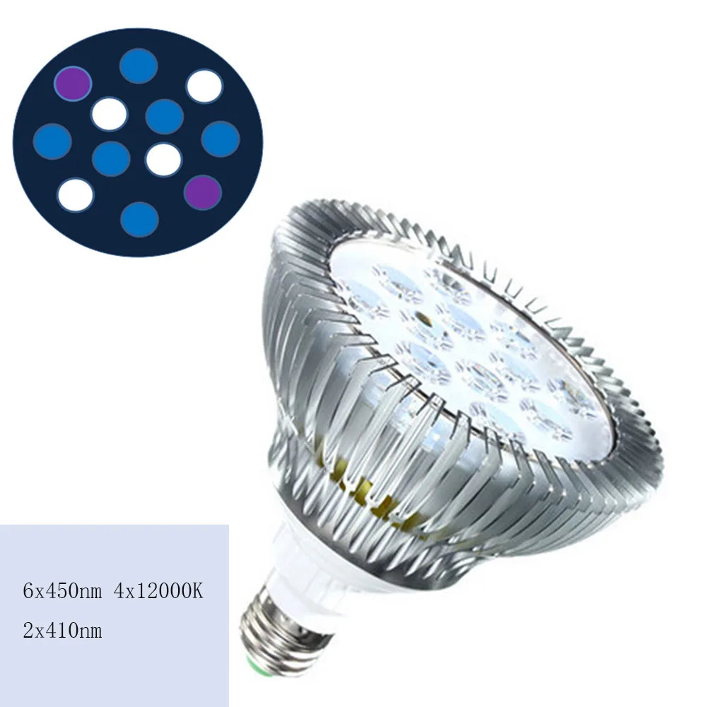 Полный Спектр Led Освещения Аквариума E27 Белый Синий Зеленый УФ-Красный коралловых Рифов Светать Par38/30 Лампы Fish Tank Водных LED Лампы - Цвет: 12D