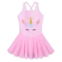 baohulu cotton dress for girls sleeveless ballet pink color ballet tutu carton print princess dance wear ballerina pink dress