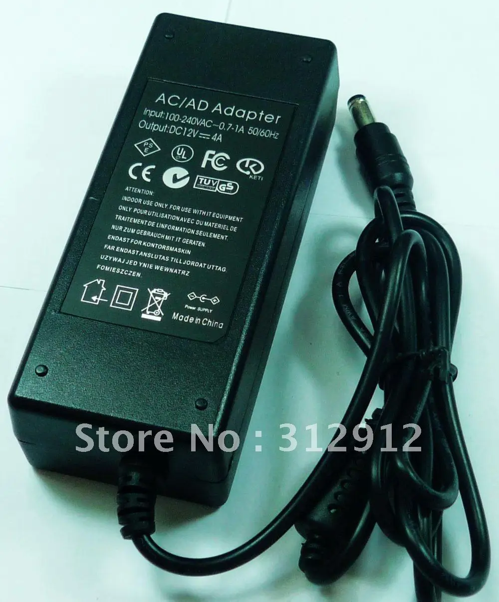 

DC12V/4A, Input: AC85-240V, AC/DC power Adapter, LED Power Supply