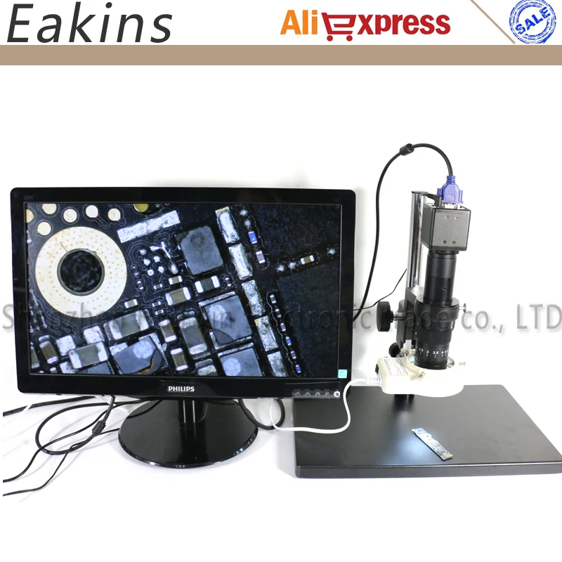 USB VGA выходы CCD CMOS промышленный микроскоп камера + 180X C Mount объектив 56 светодиодных