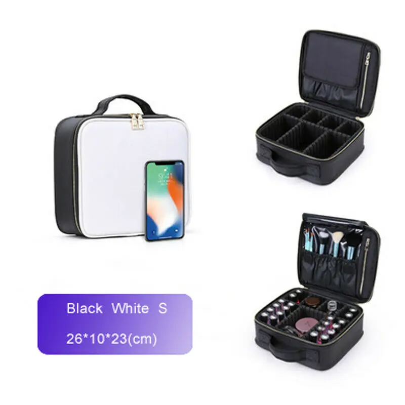 2 Newest Hot Luxury Cosmetic Organizer Box Case Makeup Bag Travel Beauty Professional Display Portable Artist Cosmetic Bags - Цвет: 2